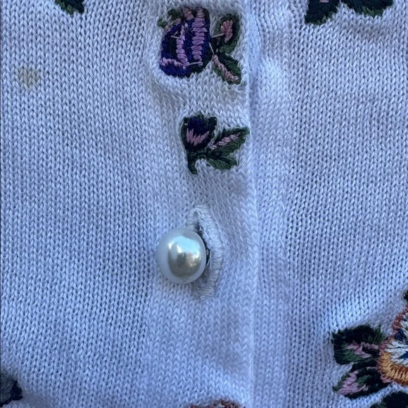 rag & bone White Knit embroidered cardigan - Picture 4 of 7